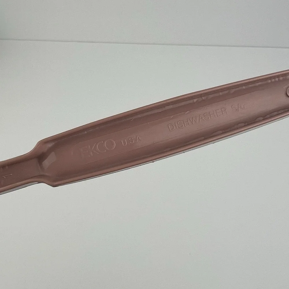 Vintage EKCO‎ USA Pink Nylon Soup Ladle Rose 1980s Utensil 11 in Double Spout